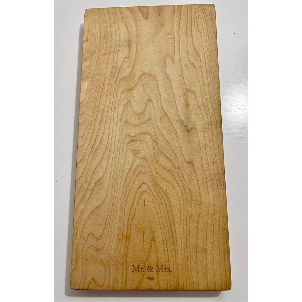 Custom Engraved “Mr & Mrs” Engraved Maple Wood Cutting Board